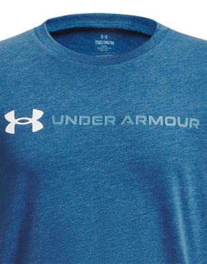UNDER ARMOUR Logo Wordmark Boys' Тее Blue