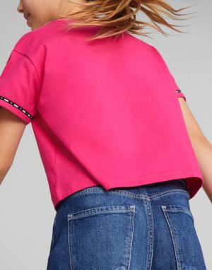 PUMA Power Tape Relaxed Fit Tee Pink
