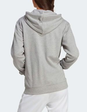 ADIDAS Essentials 3-Stripes French Terry Full-Zip Hoodie Grey