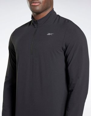REEBOK Performance Quarter-Zip Sweatshirt Black